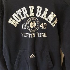 Adidas Notre Dame Navy Blue Hoodie Size M